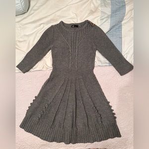 Gray 3/4 sleeve popcorn sweater dress size s